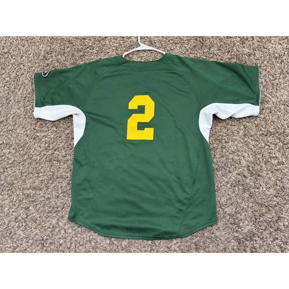 Vintage Nike Team Oakland A's Athletics Jersey #2 Dri Fit Green Mens Size Medium